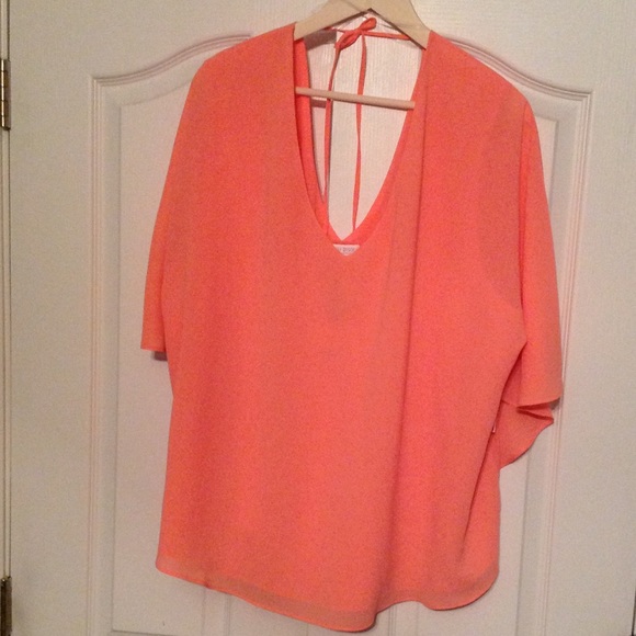 Bisou Bisou Tops - Fabulous Peach Blouse